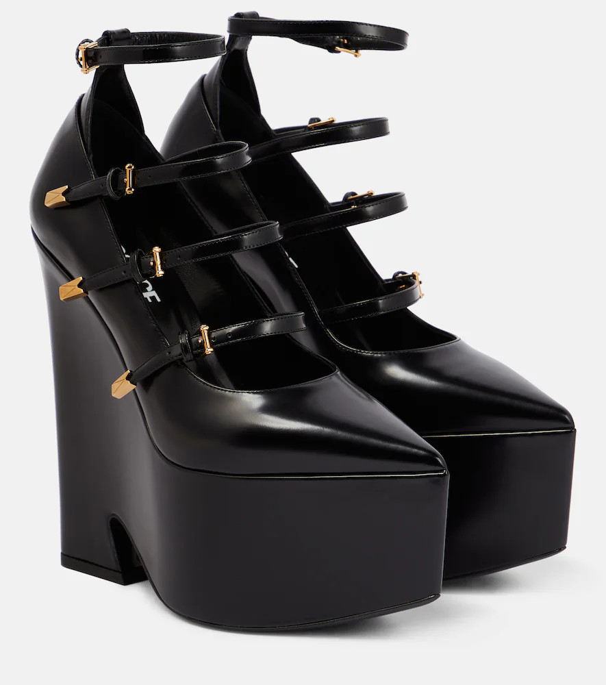 Versace Tempest leather platform pumps | Mytheresa (US/CA)