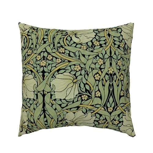 William Morris ~ Antiqued Pimpernel ~ Original on Black | Spoonflower