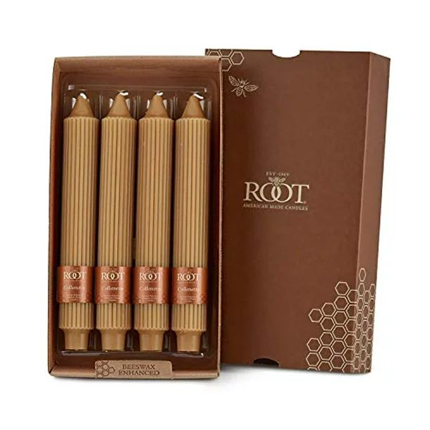 ROOT™ Candles Unscented Grecian Collenette Taper Candles, 9-inch Tall, Box of 4, Color: Beeswax | Walmart (US)
