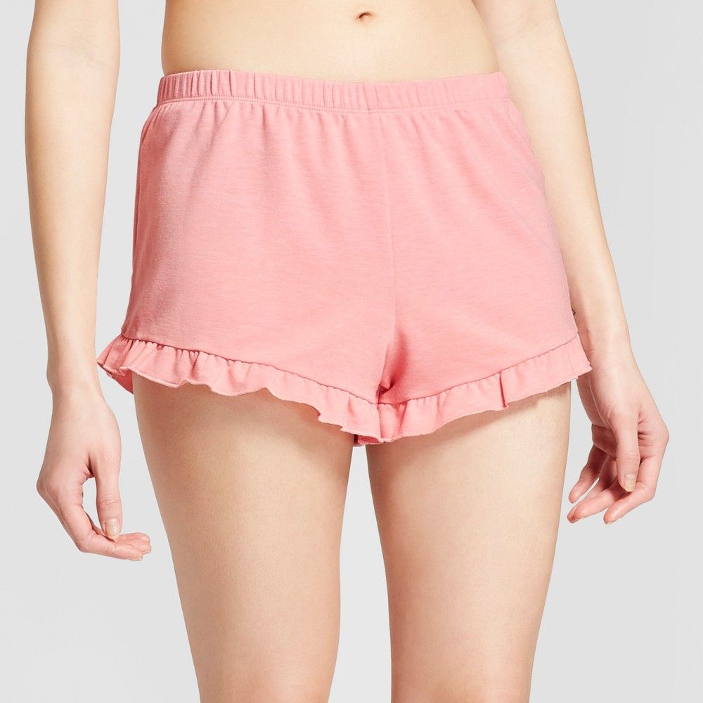 Women's Ruffle Pajama Shorts Coral Bay S, Pink | Target