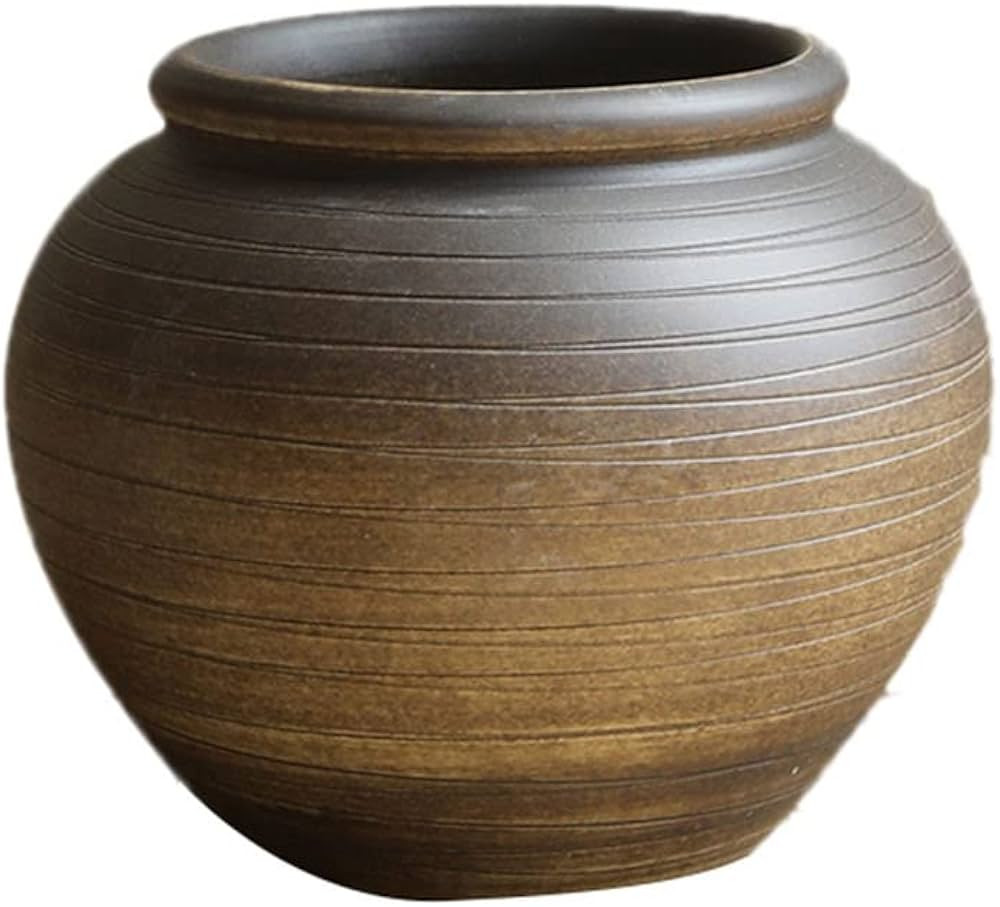 Mlaea Vintage Brown Ceramic Jar, Tall Floor Vases, Vases for Flowers for Farmhouse Home Decor, Th... | Amazon (US)