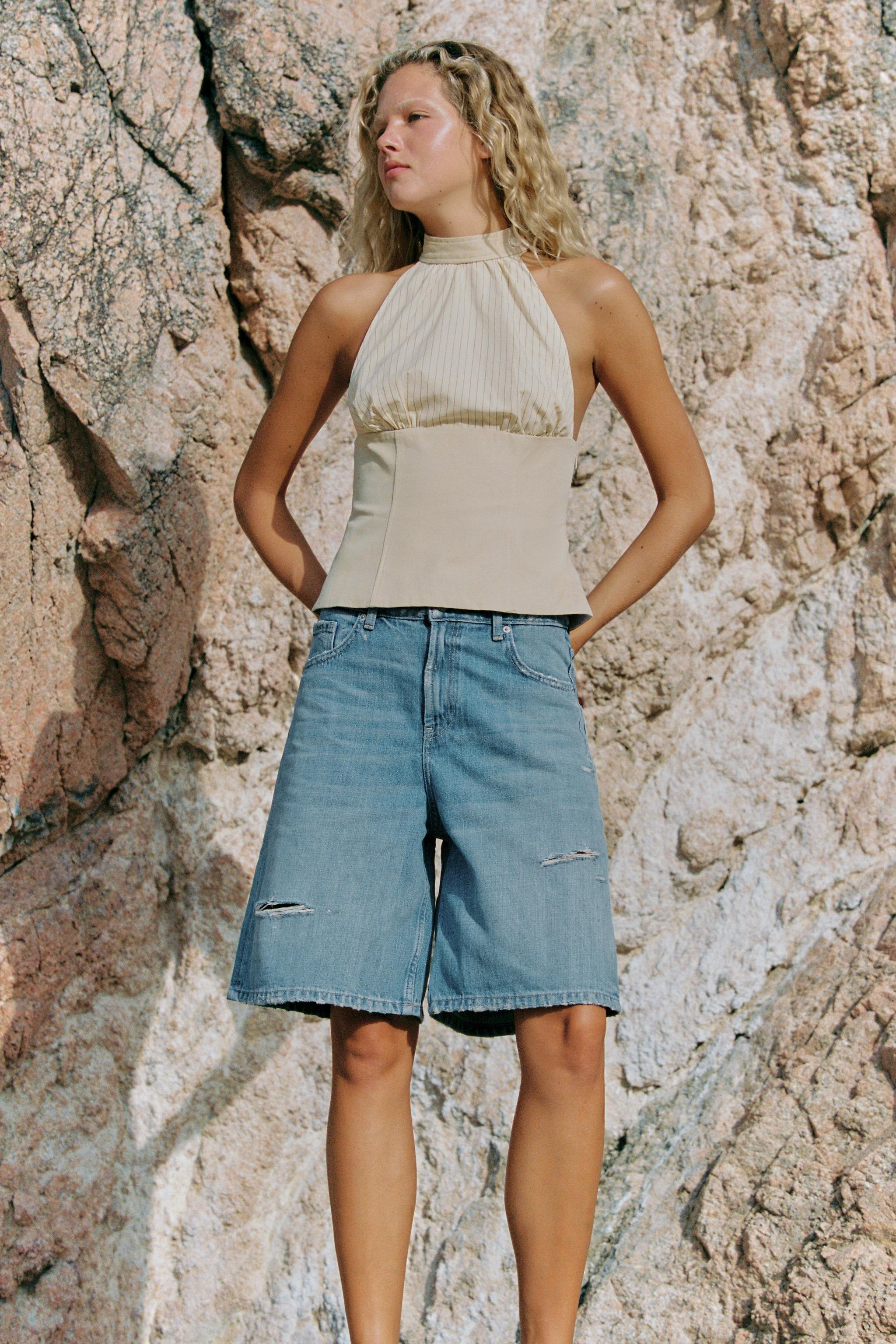 COMBINED BUTTON HALTER TOP | Zara UK