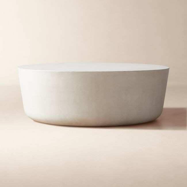 Cap 45"" Ivory Cement Coffee Table | CB2