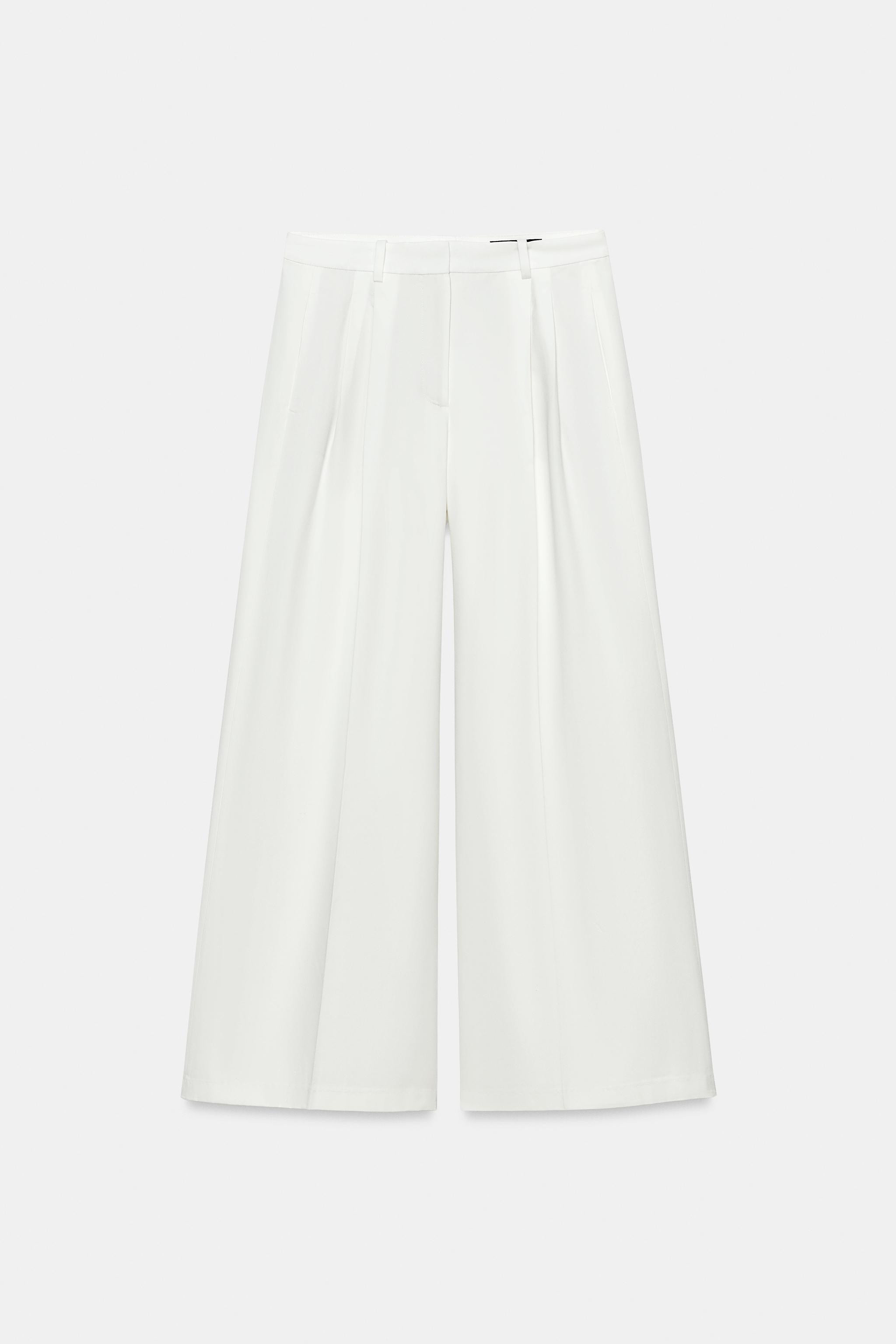 ZW COLLECTION PLEATED WIDE-LEG TROUSERS | Zara UK