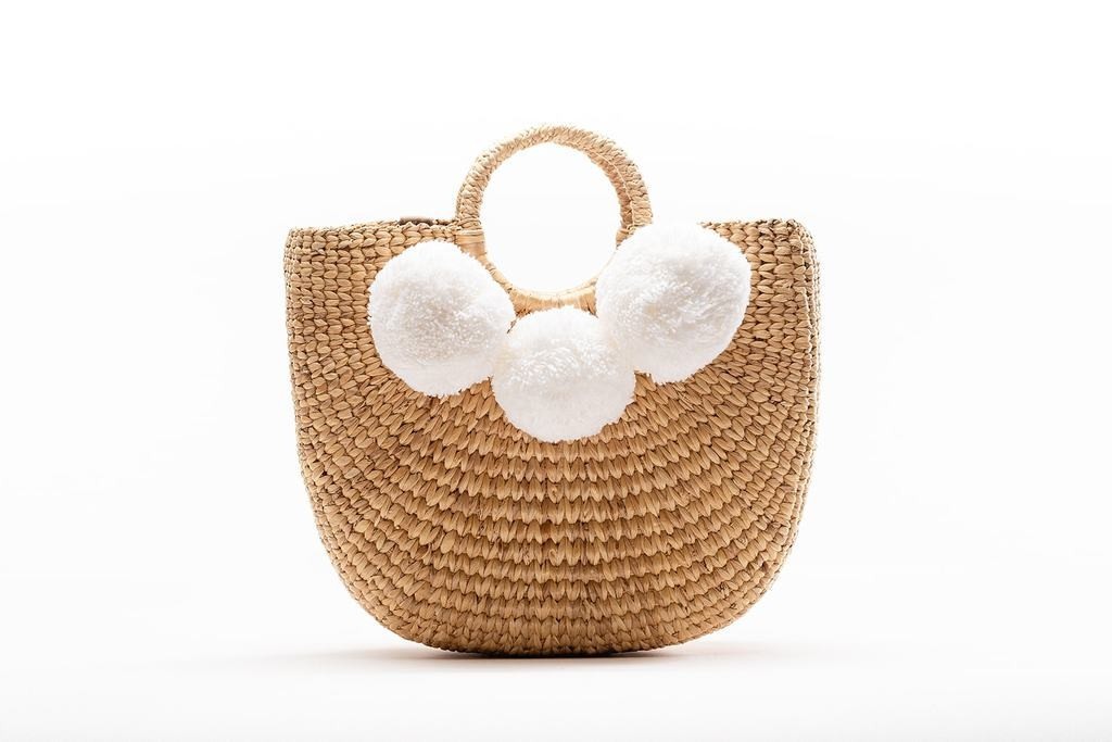 Camryn White Pom Pom- Multiple sizes | Sea & Grass