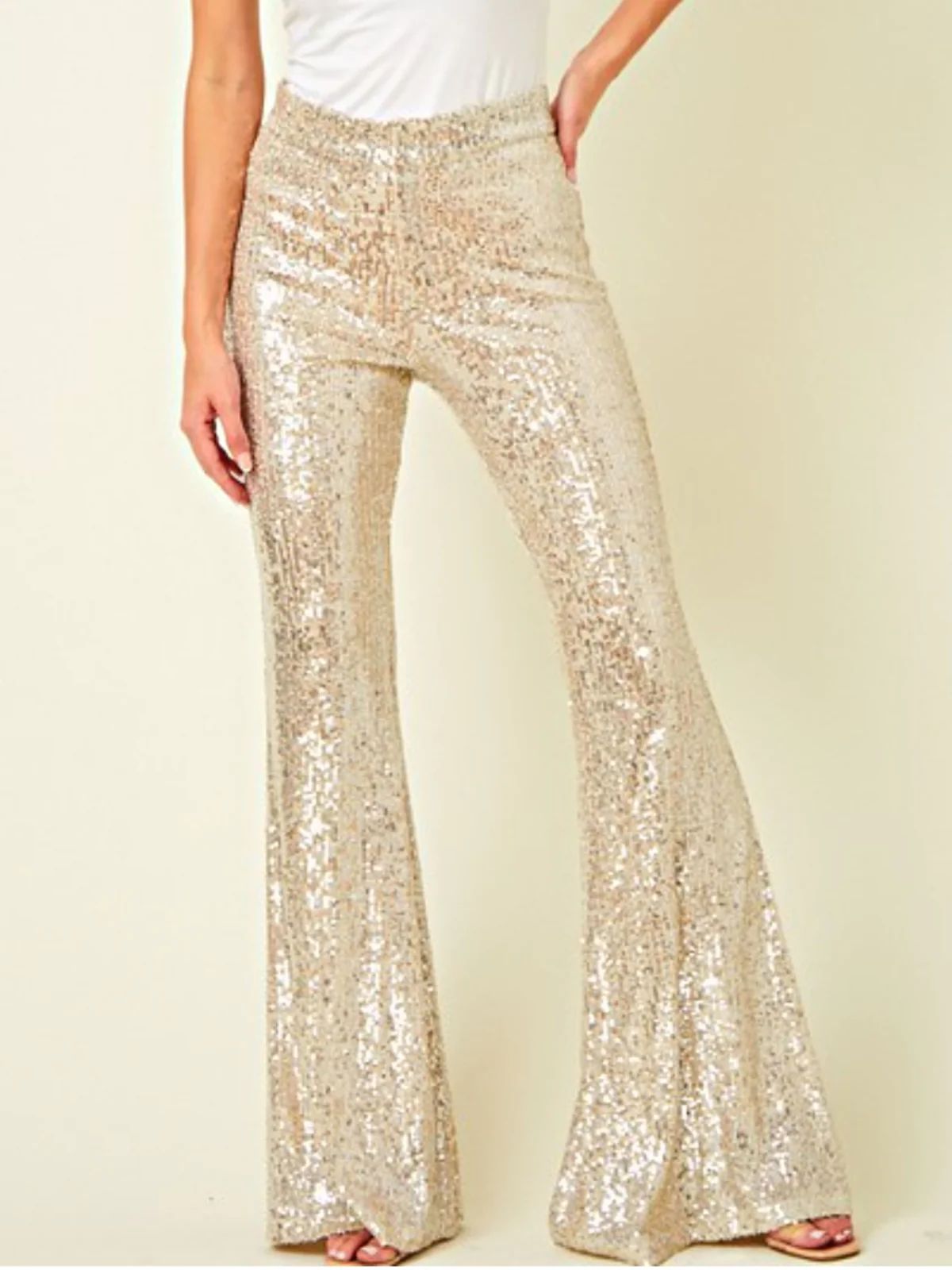 SEQUIN FLARE PANTS | Judith March