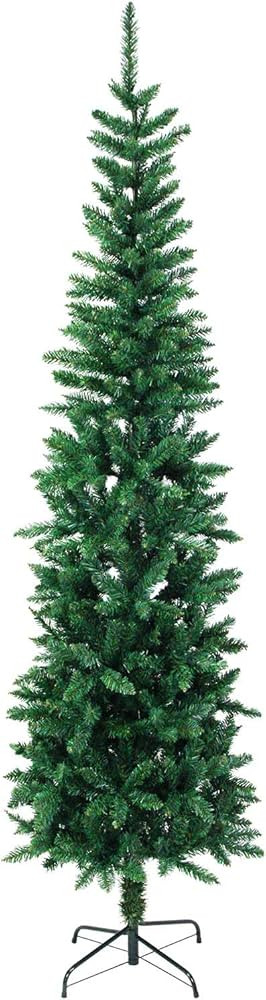 MTB 7.5 Feet Hinged Pencil Artificial Christmas Tree with Foldable Metal Stand, 600 Tips Recycled... | Amazon (US)