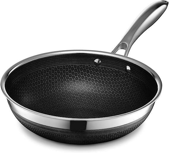 HexClad Hybrid Nonstick Wok, 10-Inch, Stay-Cool Handle, Dishwasher Safe, Induction Ready, Compati... | Amazon (US)