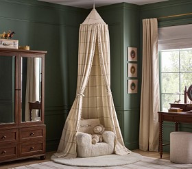 Chris Loves Julia Eyelet Pom-Pom Canopy | Pottery Barn Kids
