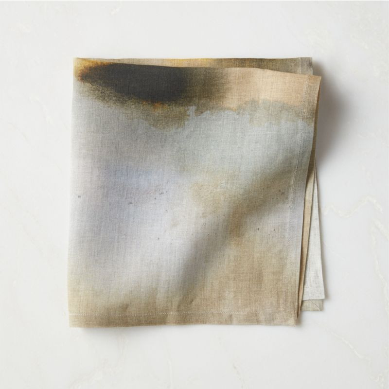Arcadia Modern Watercolor Linen Dinner Napkin + Reviews | CB2 | CB2