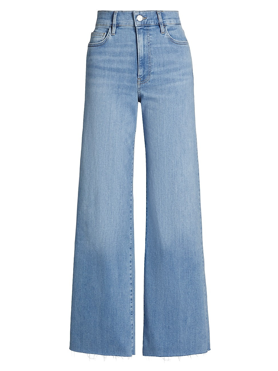 Women's Le Slim Palazzo Raw-Fray High-Rise Jeans - Clear Water - Size 30 | Saks Fifth Avenue
