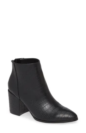 Julianna Pointed Toe Embossed Block Heel Boot | Nordstrom Rack