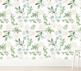 Wallpaperie Farmhouse Floral Wallpaper | Pottery Barn Kids