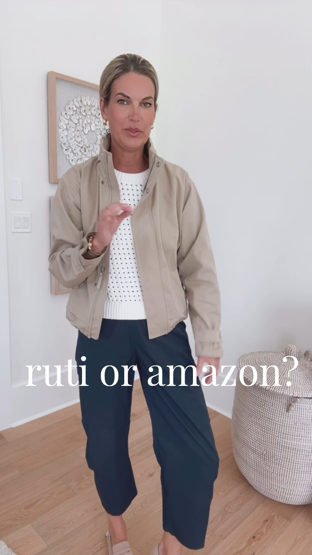 Amazo vs Ruti barrel athleisure pants. I am in the Amazon pair here. I have the Ruti and prefer those because the material has stretch and they come in a long inseam. I am in size small in everything here.

#LTKOver40 #LTKSaleAlert #LTKTall