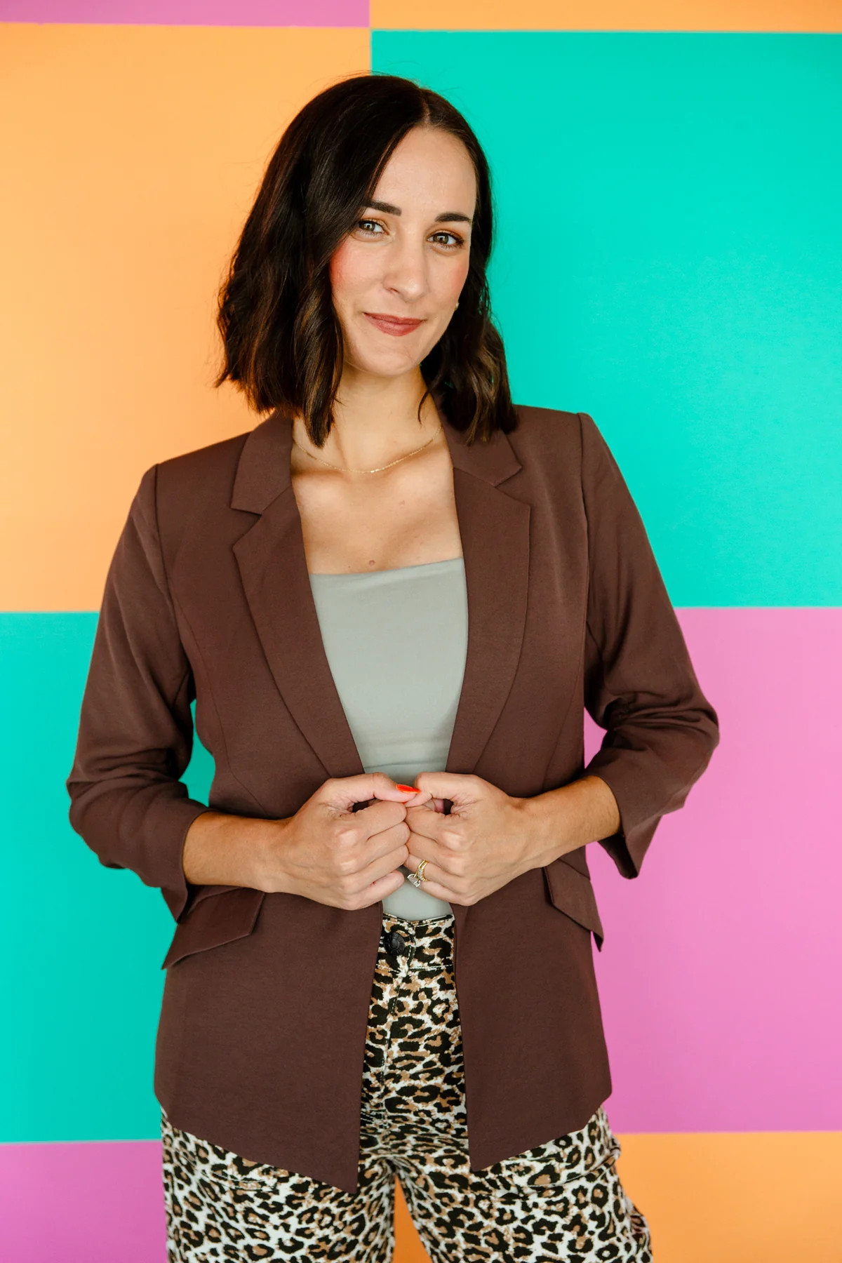 Audra BlazerDark Coffee/Dark Rose Brown - Autumn / Summer / X-Small | MyEllement Boutique