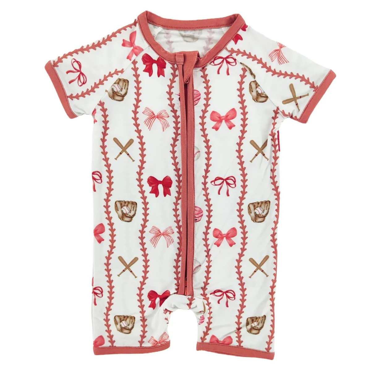 Pretty Pitch Bamboo Short Romper | Little One Shop Co