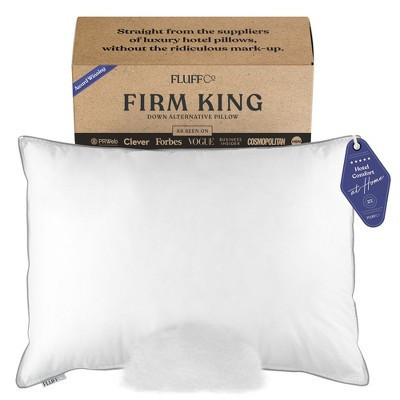 FluffCo Down Alternative Pillow - King Firm - White | Target
