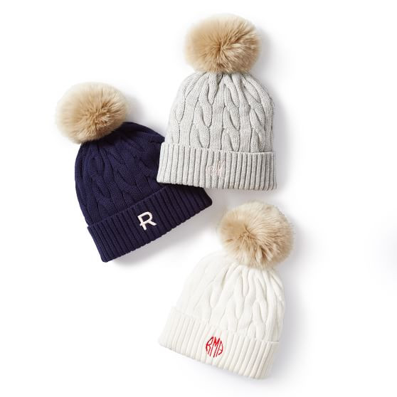 Adult Cable Knit Pom Pom Hat | Mark and Graham | Mark and Graham