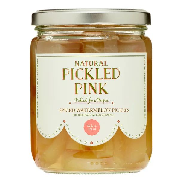 Pickled Pink Pickles, Spiced Watermelon, 16 Oz | Walmart (US)