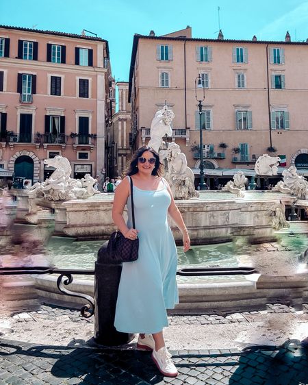My comfy vacation dress! Love this ribbed light blue dress that was so comfortable for walking around Rome! Paired with my puma sneakers and no show socks!

Curvy
Midsize
Light blue dress
Midi dress
Ribbed dress
Walking shoes
Cute sneakers
Travel shoes 

#LTKshoecrush #LTKmidsize #LTKtravel