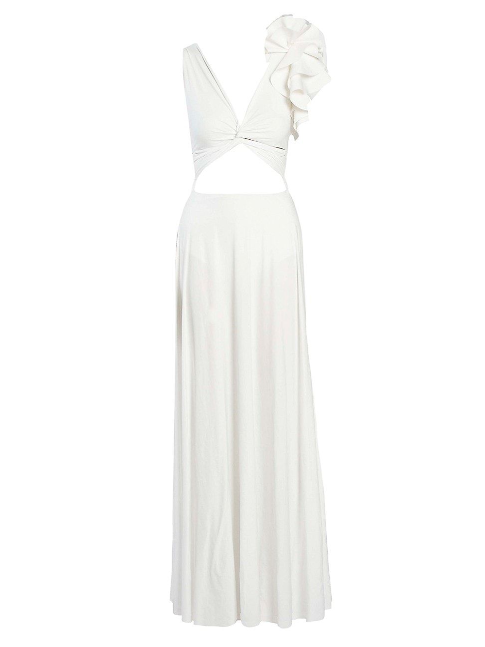 Women's Blanca Ruffle Maxi Dress - Off White - Size Large | Saks Fifth Avenue