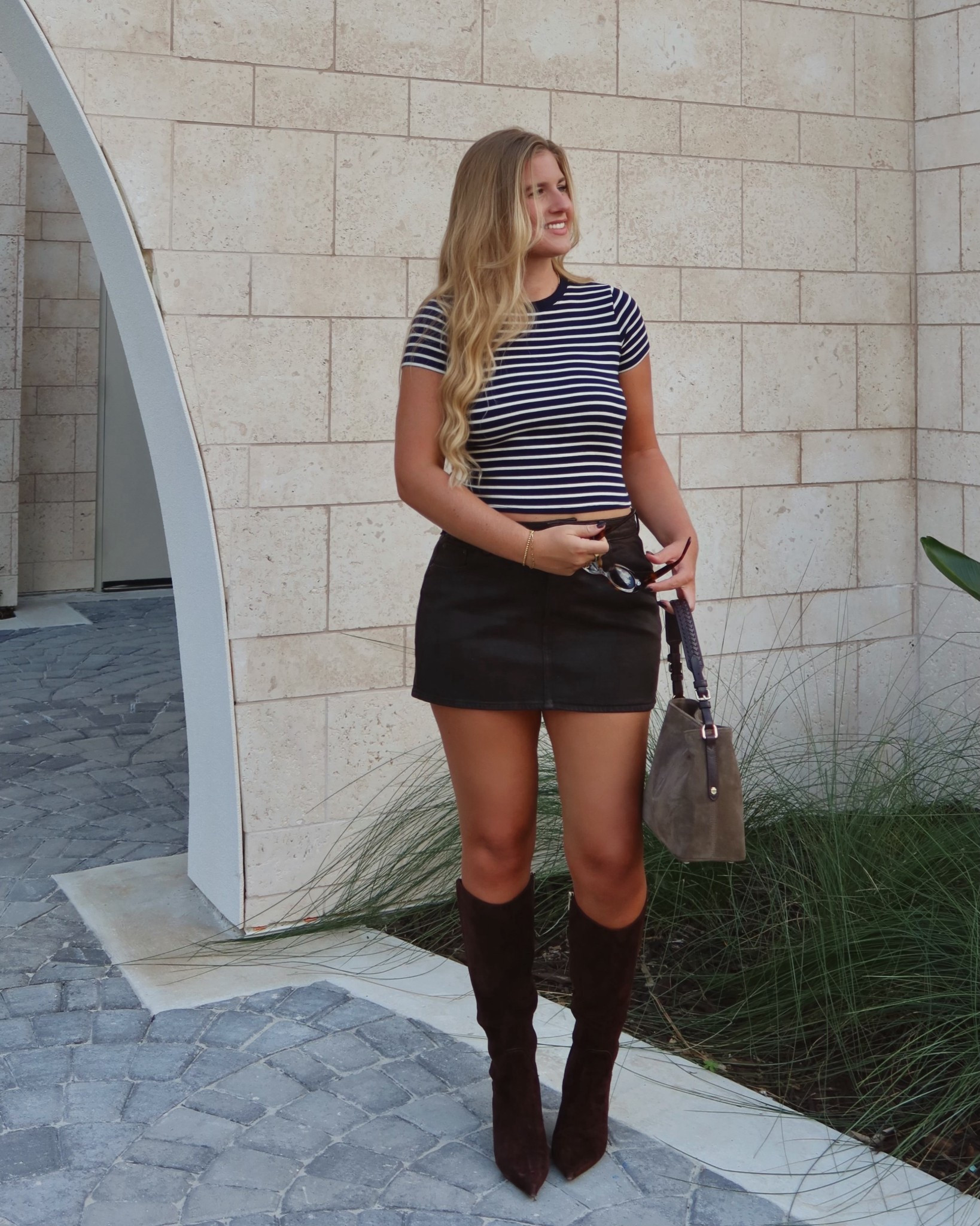 Summer/fall transitional outfit idea! This tee can be worn year-round, and I’m loving dark brown for fall right now! I got the skirt on curve love (in the dark brown) and loving these boots from naturalizer!!

#LTKMidsize #LTKTall #LTKBump