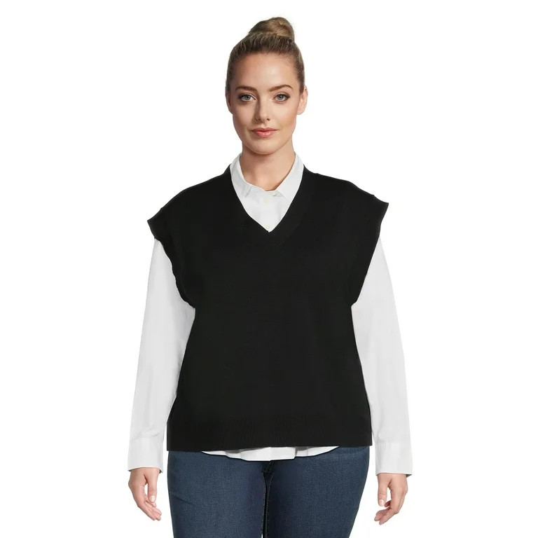 Terra & Sky Women's Plus Size Sweater Vest | Walmart (US)