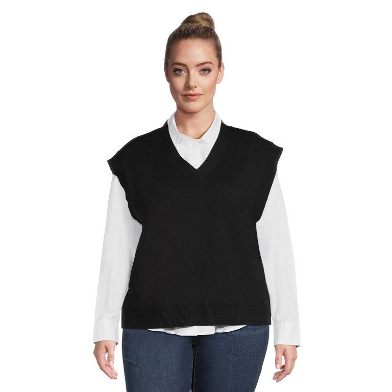 Terra & Sky Women's Plus Size Sweater Vest | Walmart (US)