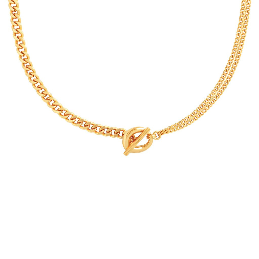 Duo T-Bar Necklace in Gold | Astrid and Miyu