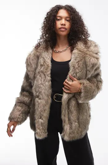 Topshop Faux Fur Coat | Nordstrom | Nordstrom