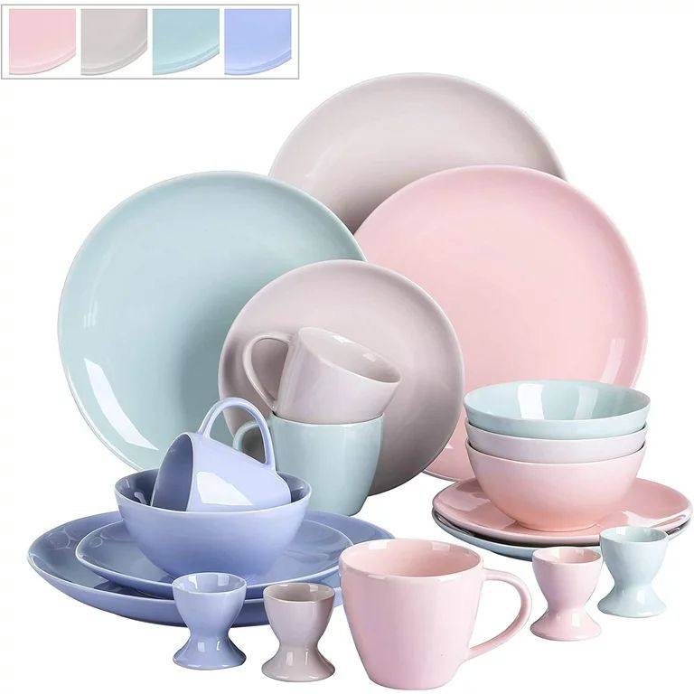 vancasso Victoria 20-Piece Dinner Service Porcelain Breakfast Dinner Set, Multicolour Dinnerware ... | Walmart (US)
