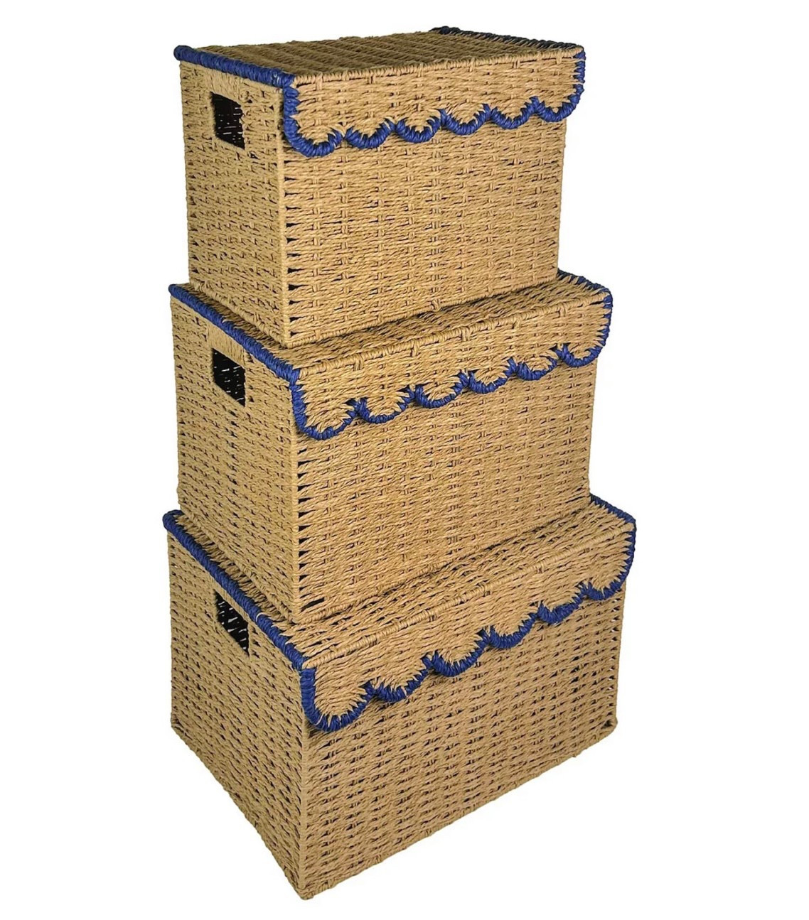 Scalloped paper weave baskets ranging $15-20 each from kohls! Grandmillennial style on a budget!
Perfect for a kids room or nursery 

#LTKKids #LTKSaleAlert #LTKHome