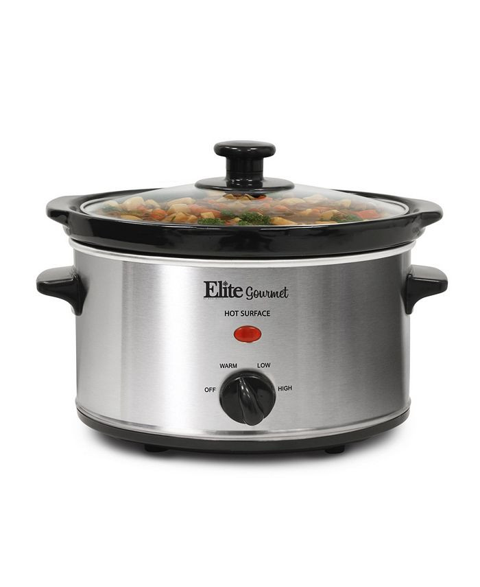 Elite Gourmet 2Qt Oval Slow Cooker with Glass Lid, Adjustable Temperature Controls, Keep Warm Fun... | Macys (US)