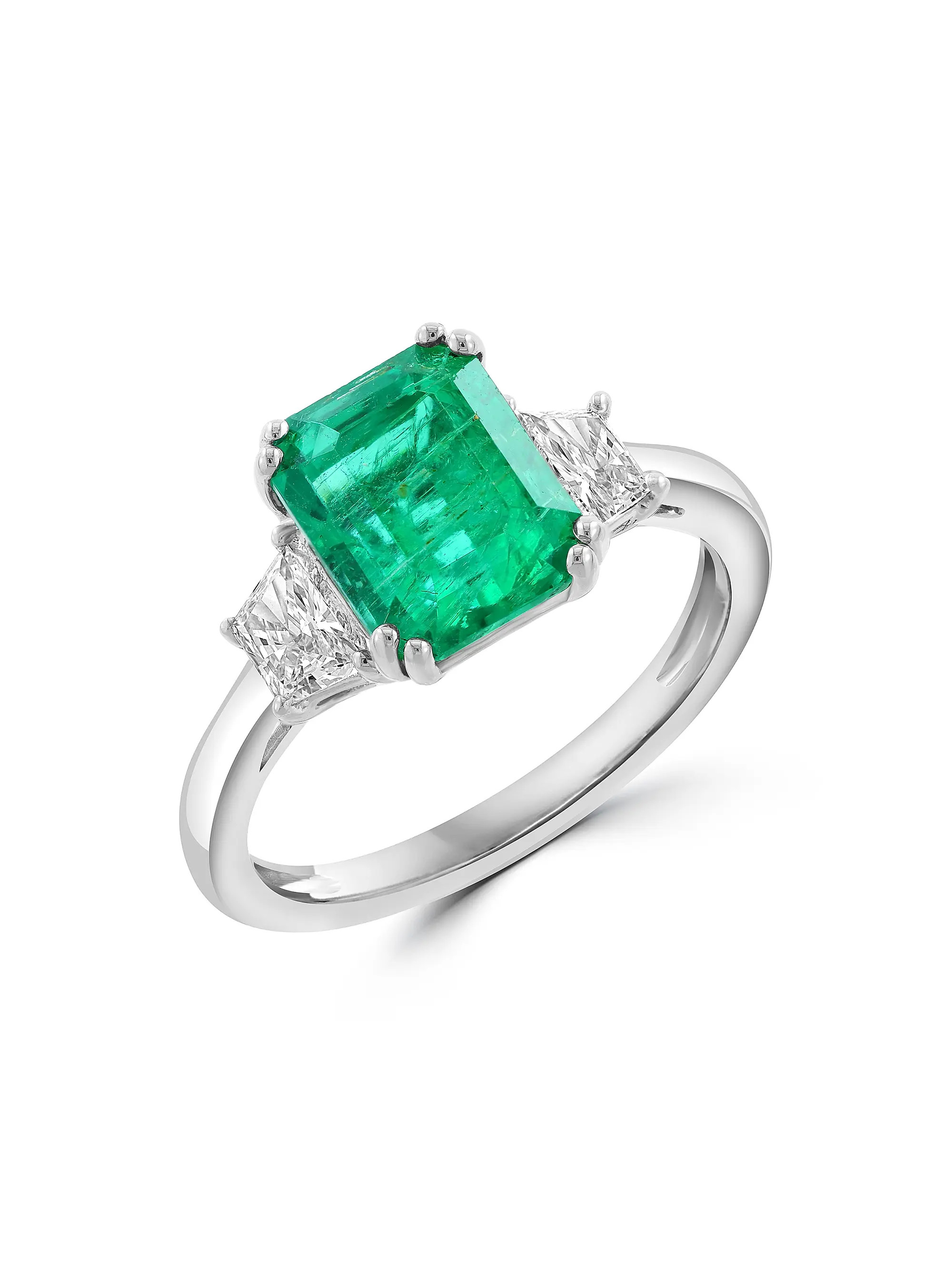 18K White Gold, Emerald & 0.45 TCW Diamond Ring | Saks Fifth Avenue