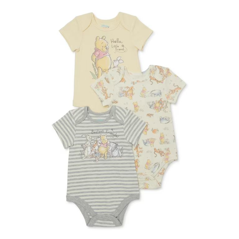 Winnie The Pooh Infant Bodysuits, Sizes 0/3Months - 24Months, 3-Pack | Walmart (US)