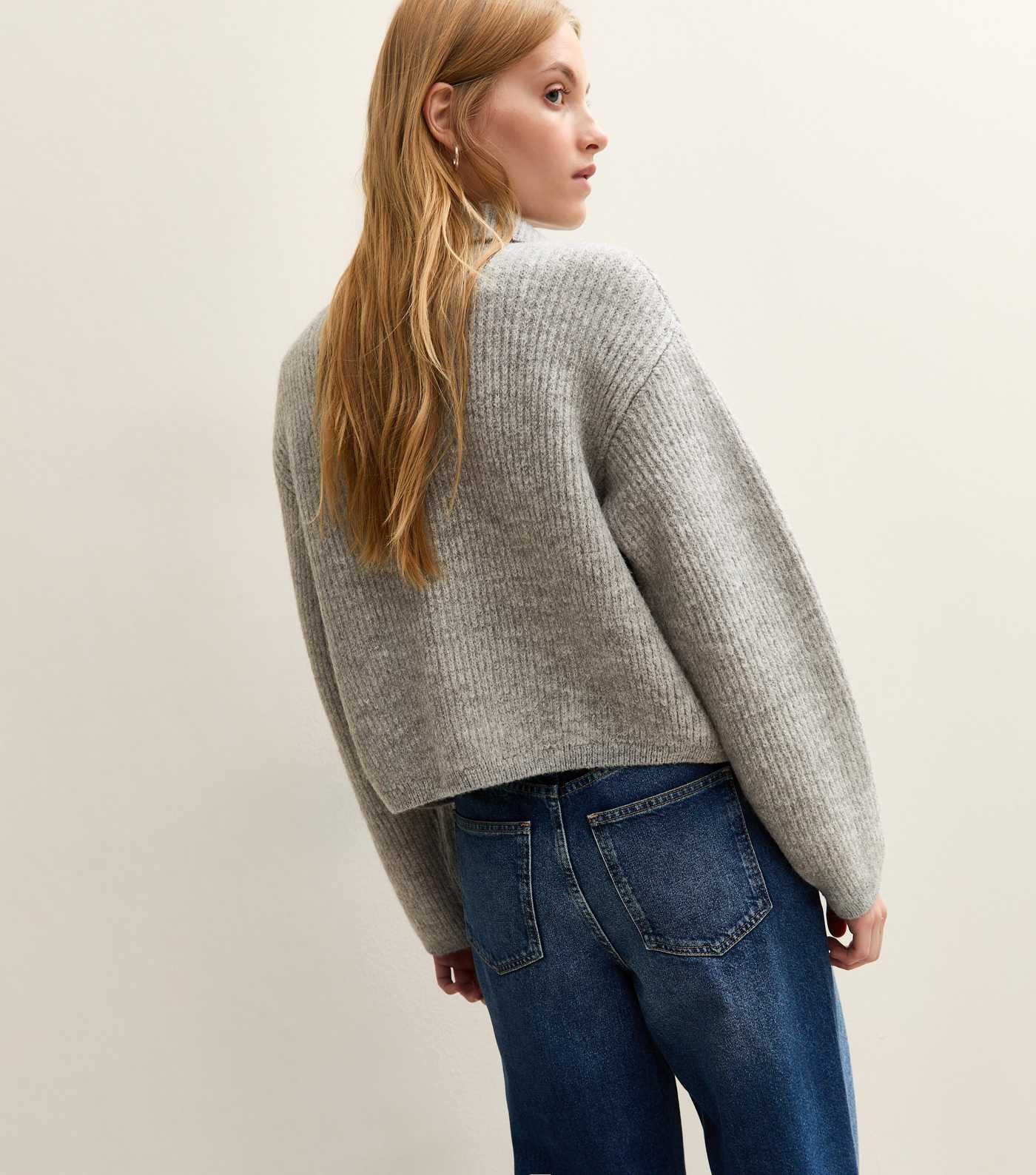 Grey Knit Collared Button Through Cardigan | New Look | New Look (UK)