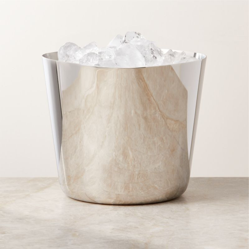 Silhuet Silver Stainless Steel Ice Bucket | CB2 | CB2
