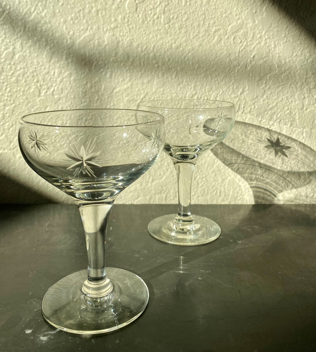 Vintage 1960’s Tiffan-Franciscan crystal cocktail glasses - set of 2 coupes | Etsy (US)