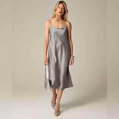 J.Crew Gwyneth Slip Dress in Luster Charmeuse Vintage Dove Gray Size 10 BV496 | eBay | eBay US