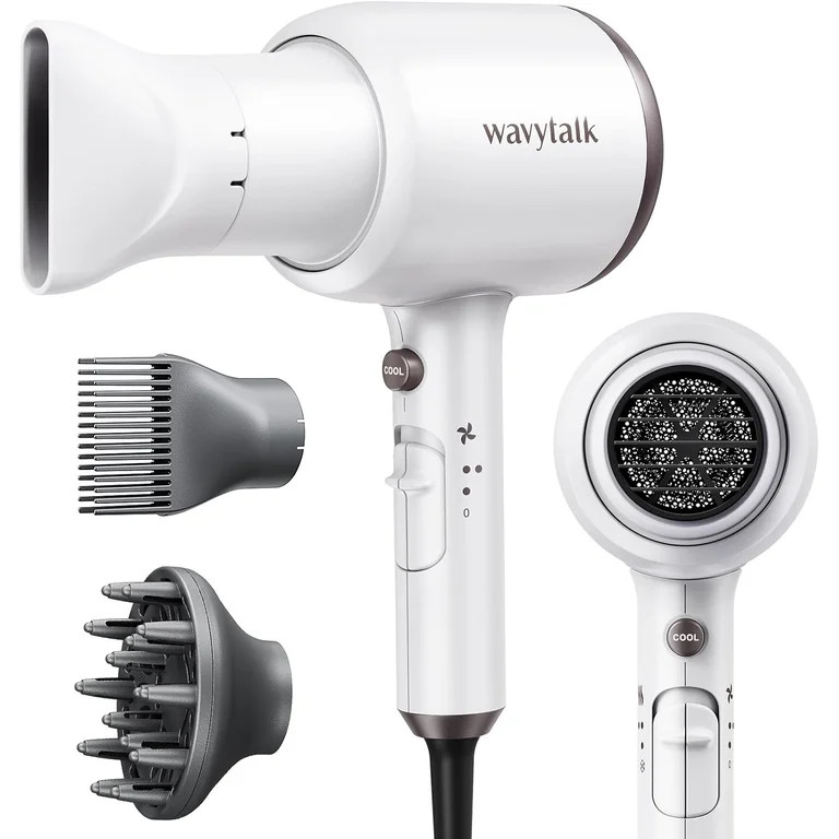 Wavytalk Hair Dryer with Diffuser and Concentrator Professional 1875 Watt Negative Ions Dryer Fas... | Walmart (US)