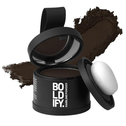 BOLDIFY Hairline Powder - Root Touch Up Hair Color for Gray Coverage - Bald Spot Concealing Hair Powder for Women & Men - 24-Hour Stain-Proof - Dark Brown | Amazon (US)