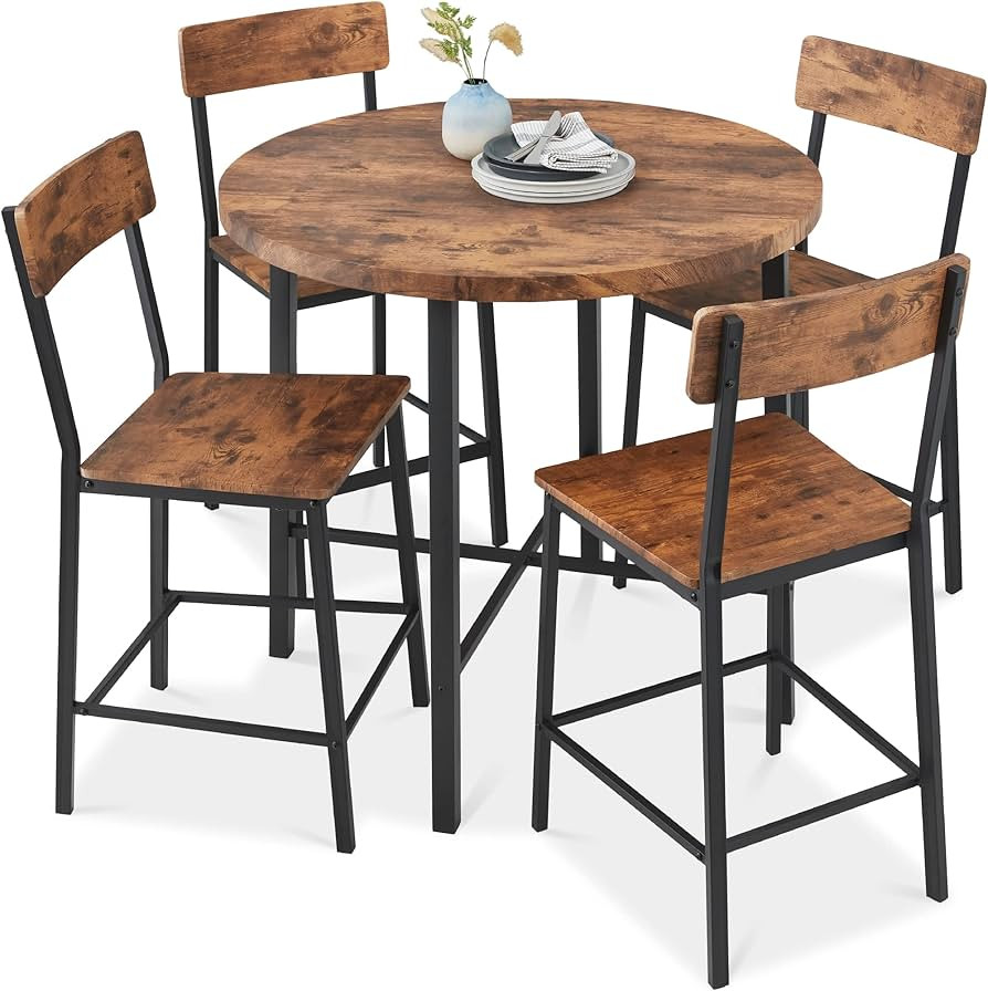 Best Choice Products 5-Piece 35.5in Modern Round Counter Height Dining Set for Home Kitchen, Dini... | Amazon (US)