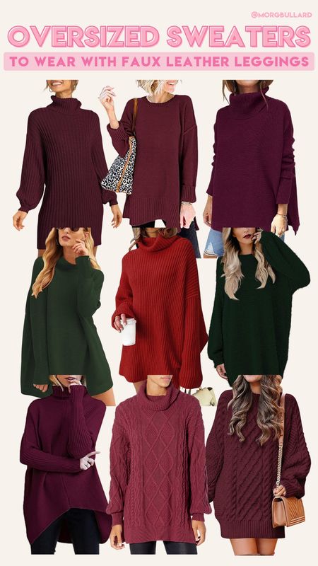 Oversized Sweaters | Dressy Sweaters | Sweaters to wear with leggings | Faux Leather Legging Outfit | Holiday Sweaters

#LTKstyletip #LTKHoliday #LTKSeasonal