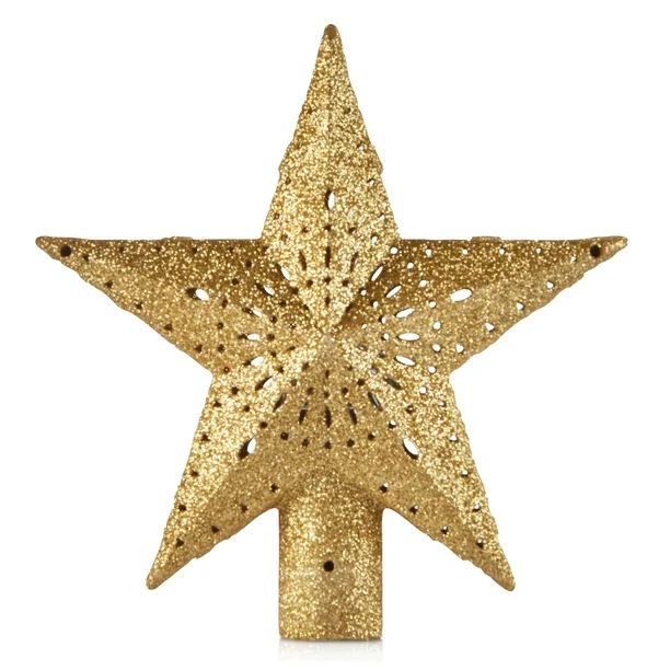 Holiday Time 11.4-inch Gold Star LED Christmas Tree Topper, with Warm White LED Lighted Projectio... | Walmart (US)