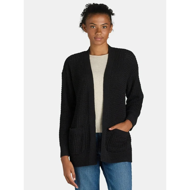Time and Tru Women's Chenille Cardigan Sweater, Midweight, Sizes XS-XXXL | Walmart (US)