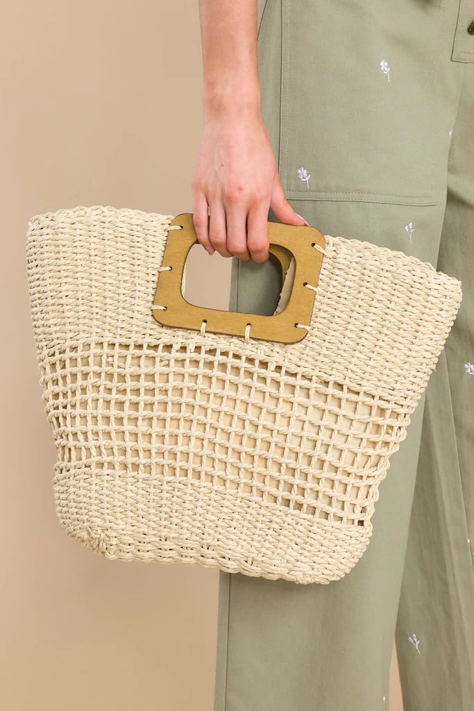Any Other Day Ivory Rattan Bag | Red Dress 