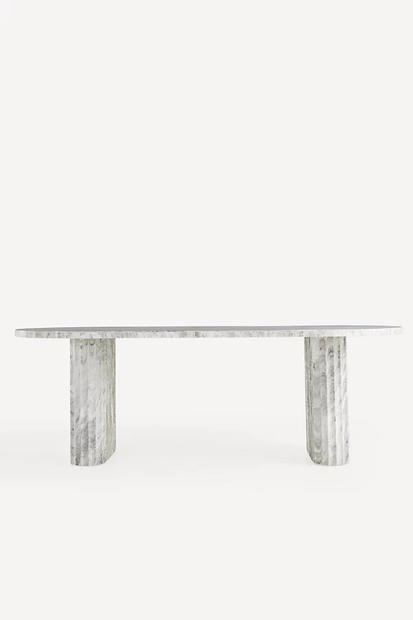 Jolie Oval 90" Marble Dining Table | Anthropologie (US)