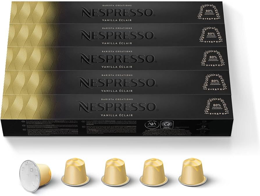 Nespresso Capsules OriginalLine, Vanilla Éclair, Mild Roast Espresso Coffee, 50 Count Espresso C... | Amazon (US)