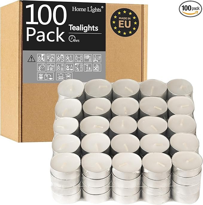Tealight Candles - 4 Hours - Giant 100,200,300 Bulk Packs - White Unscented European Votive Smoke... | Amazon (US)