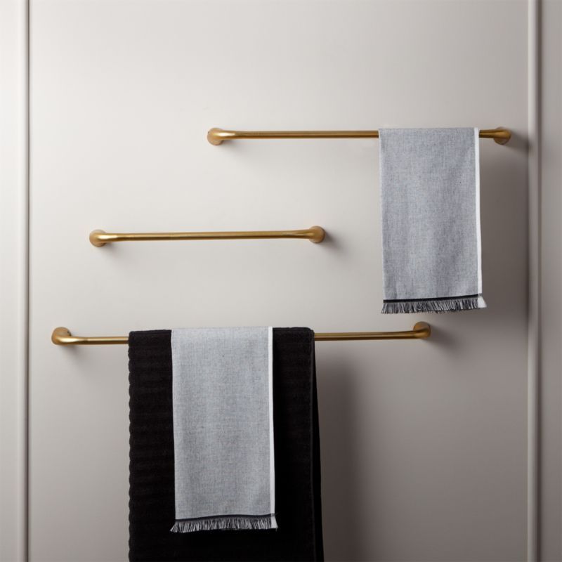Pyra Brushed Brass Towel Bars | CB2 | CB2